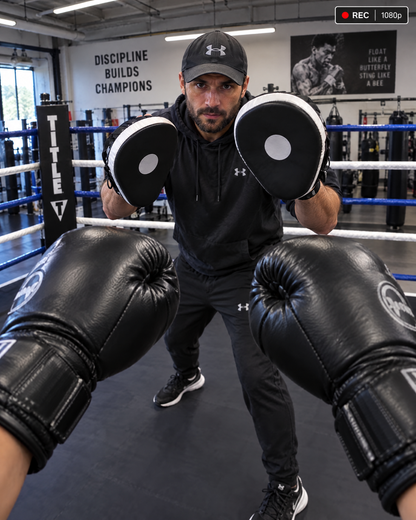 POV footage from BoxerBuds during pad work